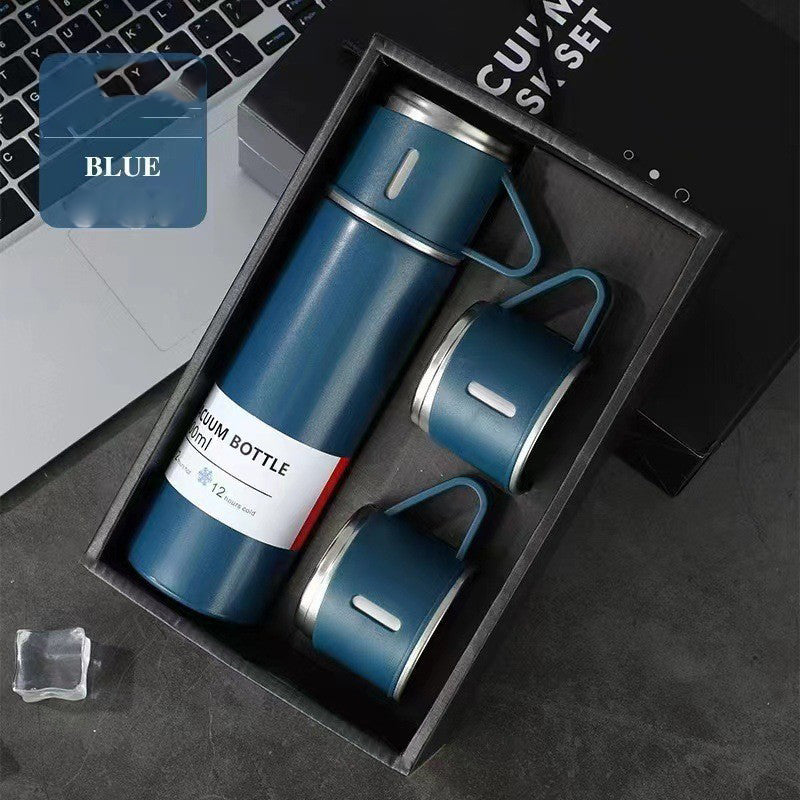 A cup of three-lid thermos cup portable fashion gift box set stainless steel cup - Julia M LifeStyles