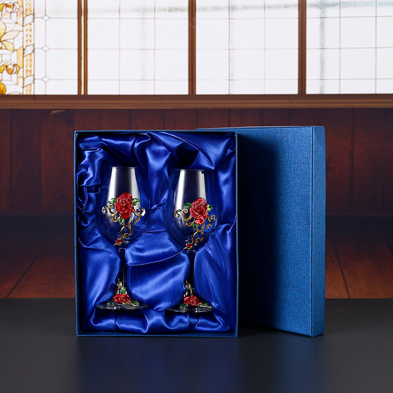 Household enamel crystal glass red wine glass goblet decanter Julia M Home & Kitchen