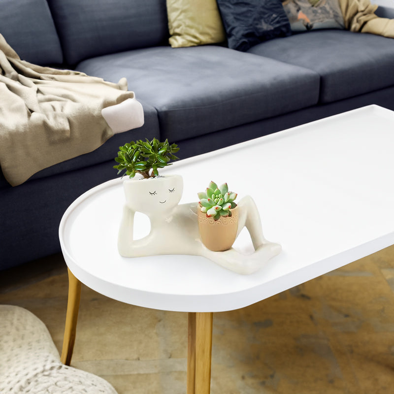 Funny Resin Succulent Pot: Relaxing - pose Figure with Pot Planter, Drainage Hole, Ideal for Succulents and Cacti - Julia M LifeStyles