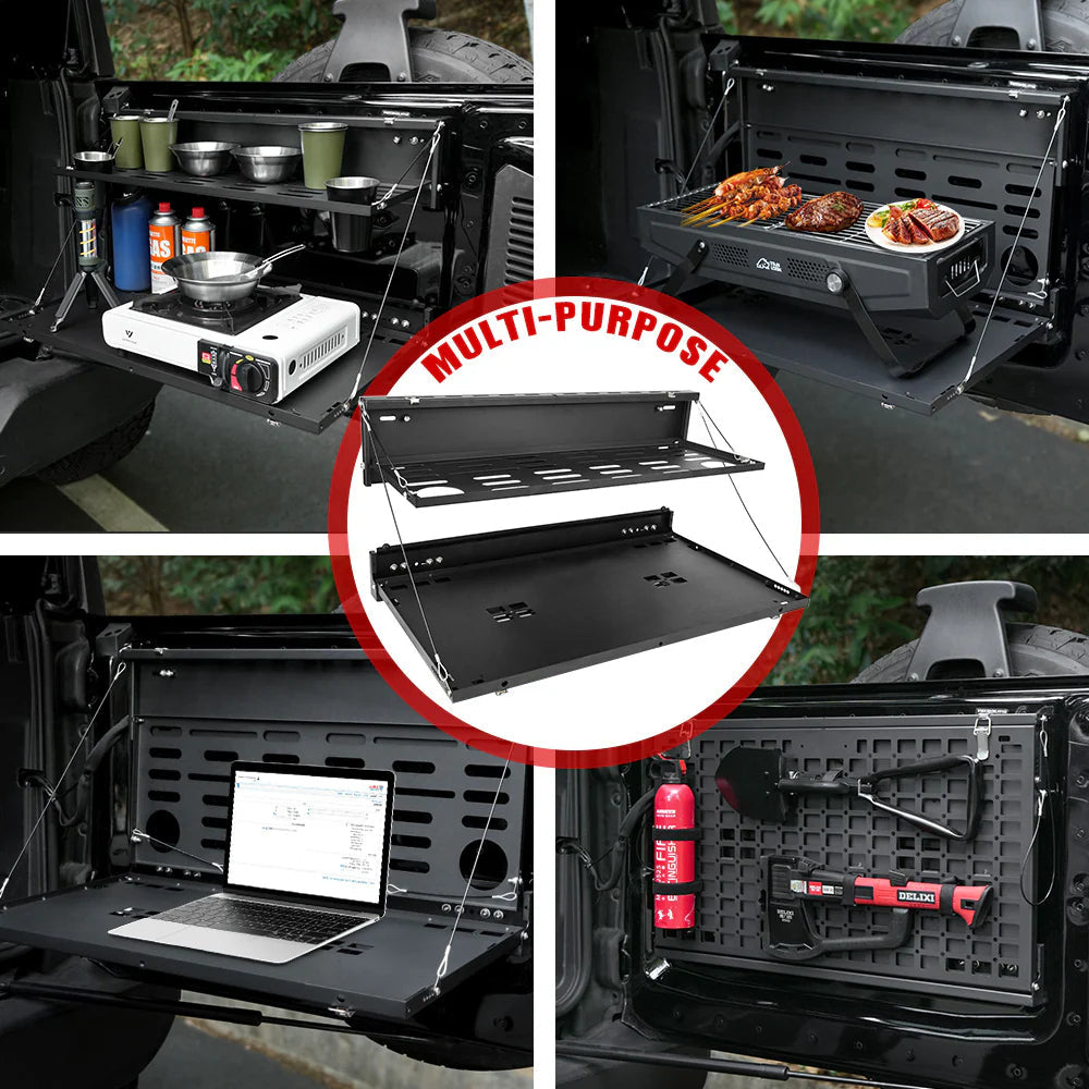 Tailgate Table & MOLLE Panel For Ford Bronco(2021-2024) - 2-Tier Camping Rack Julia M Home & Kitchen