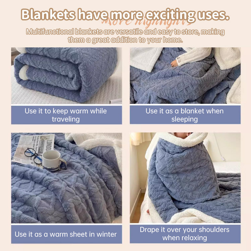 Double-Layer Polar Blanket – Thick Warm Soft Fleece for Cozy Comfort