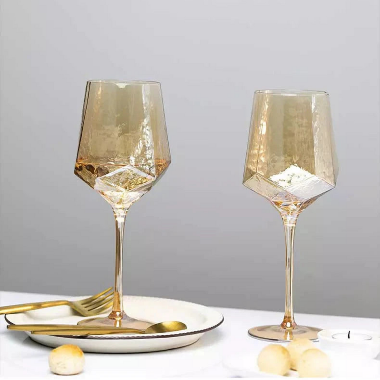 Hammered Diamond Amber Crystal Champagne Goblet Julia M Home & Kitchen