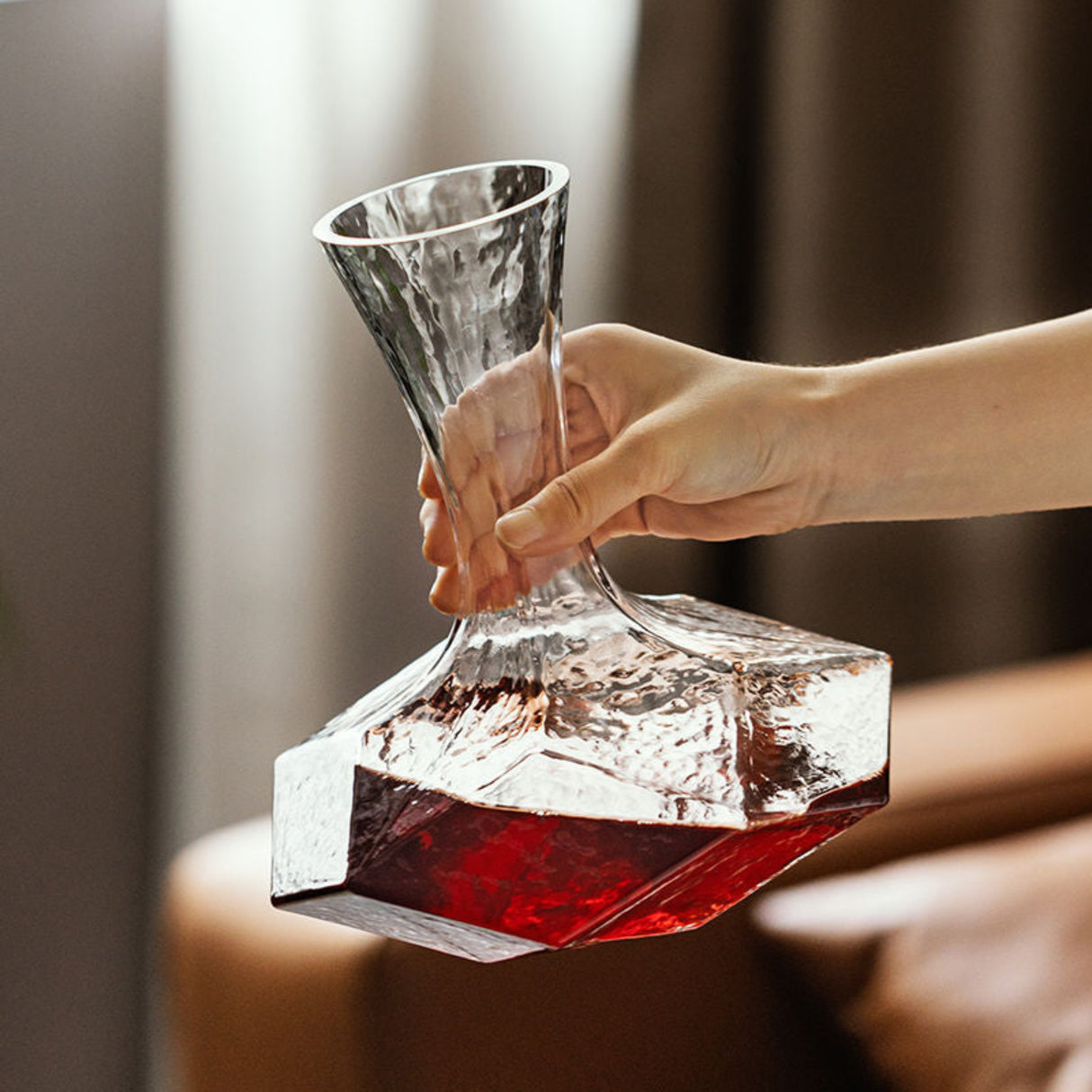 Cube Wine Decanter | Geometric Glass Decanter