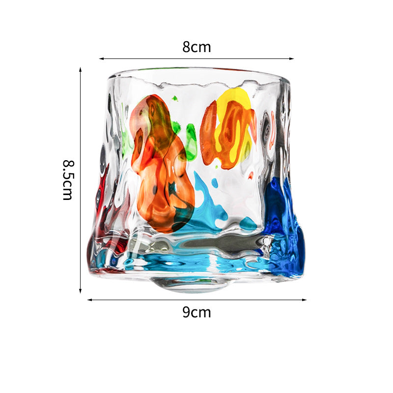 Hand drawn rotating glass cups multiple multi-purpose whiskey glasses rotating glass cups Julia M Home & Kitchen