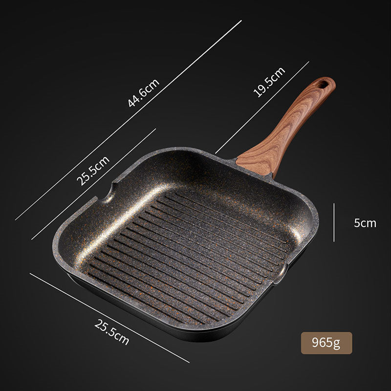 Steak frying pan multifunctional steak frying special pot stripe rice stone non stick pot - Julia M LifeStyles