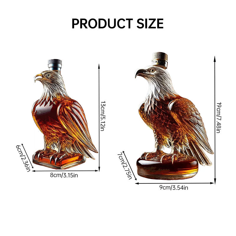 Small Eagle - shaped Whiskey Decanter. Ideal for Dad or Husband. Exquisite Glass Bottle, Perfect for Holiday Home Decor - Julia M LifeStyles