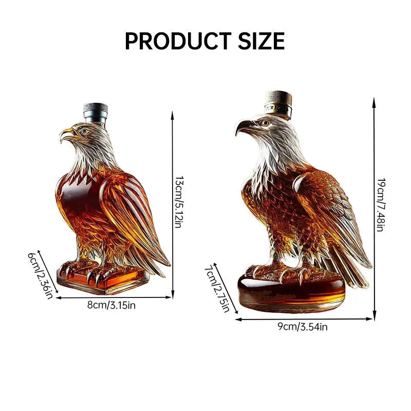 Small Eagle - shaped Whiskey Decanter. Ideal for Dad or Husband. Exquisite Glass Bottle, Perfect for Holiday Home Decor - Julia M LifeStyles