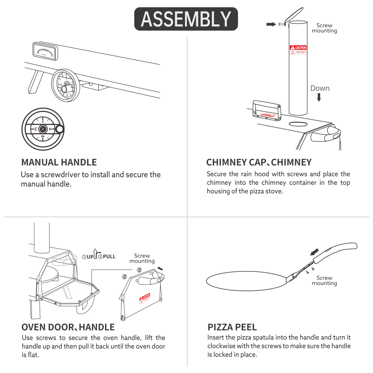Semi-Automatic Silver 12 Outdoor Pizza Oven Portable Wood Fired Pizza Oven - Julia M LifeStyles