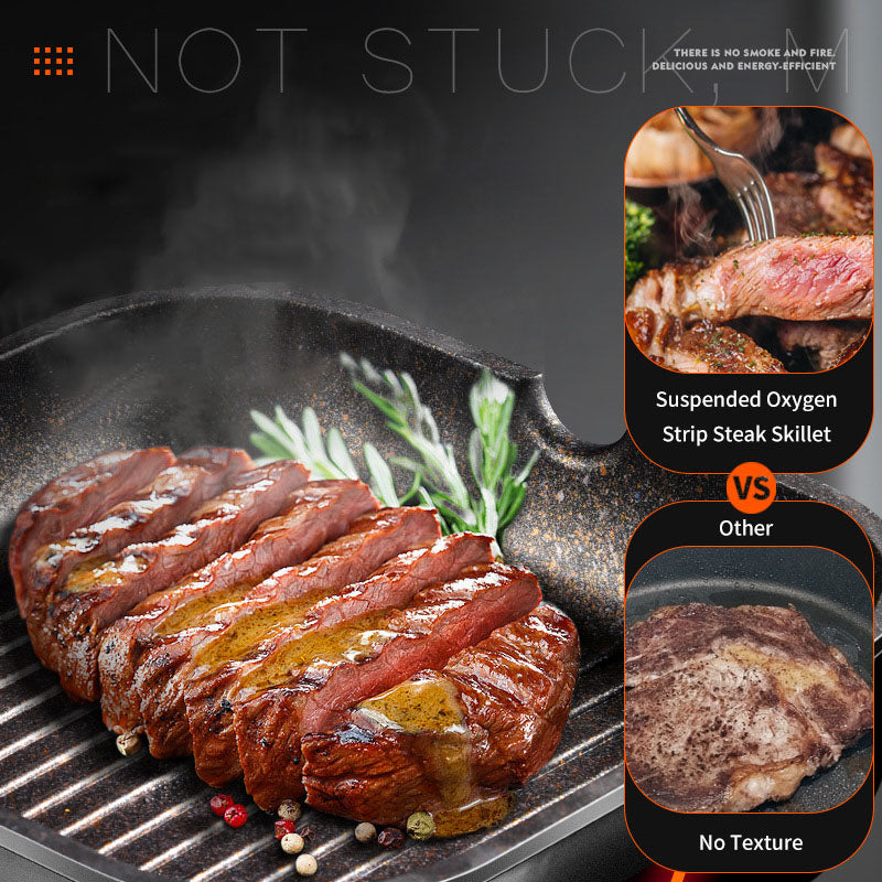 Steak frying pan multifunctional steak frying special pot stripe rice stone non stick pot - Julia M LifeStyles