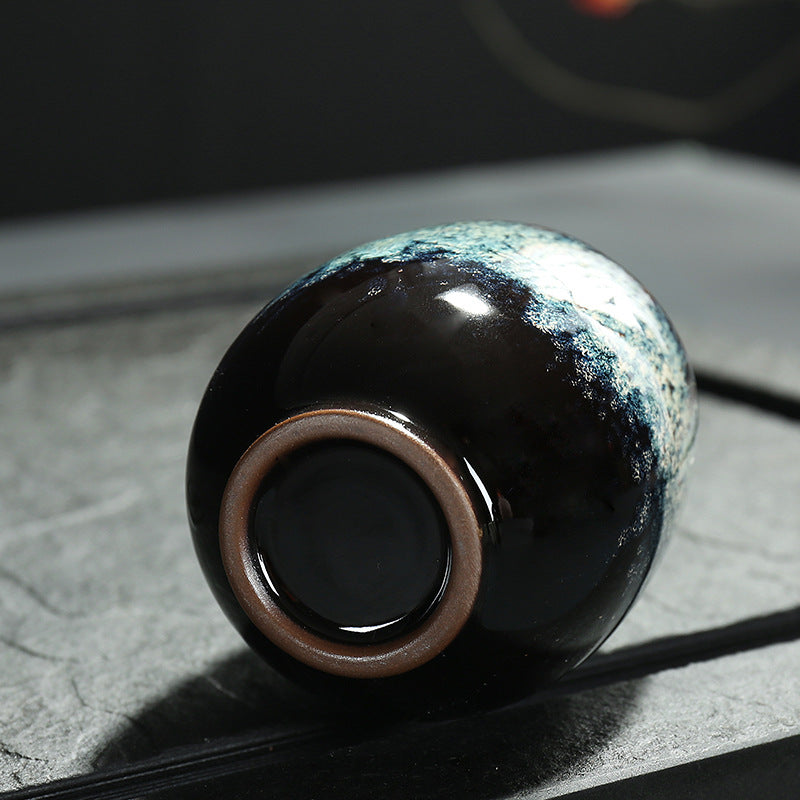 150ML Ceramic Kung Fu Tea Cup for Home Use, Single Personal Tea Cup, Tenmoku Jian Zhan, Yohen Master Tea Bowl, Tea Cup, Tea Bowl