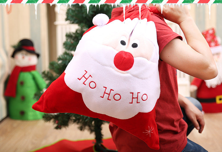 Christmas gold velvet embroidered gift bag, large Santa Claus gift bag, Santa Claus gift bag Julia M Home & Kitchen