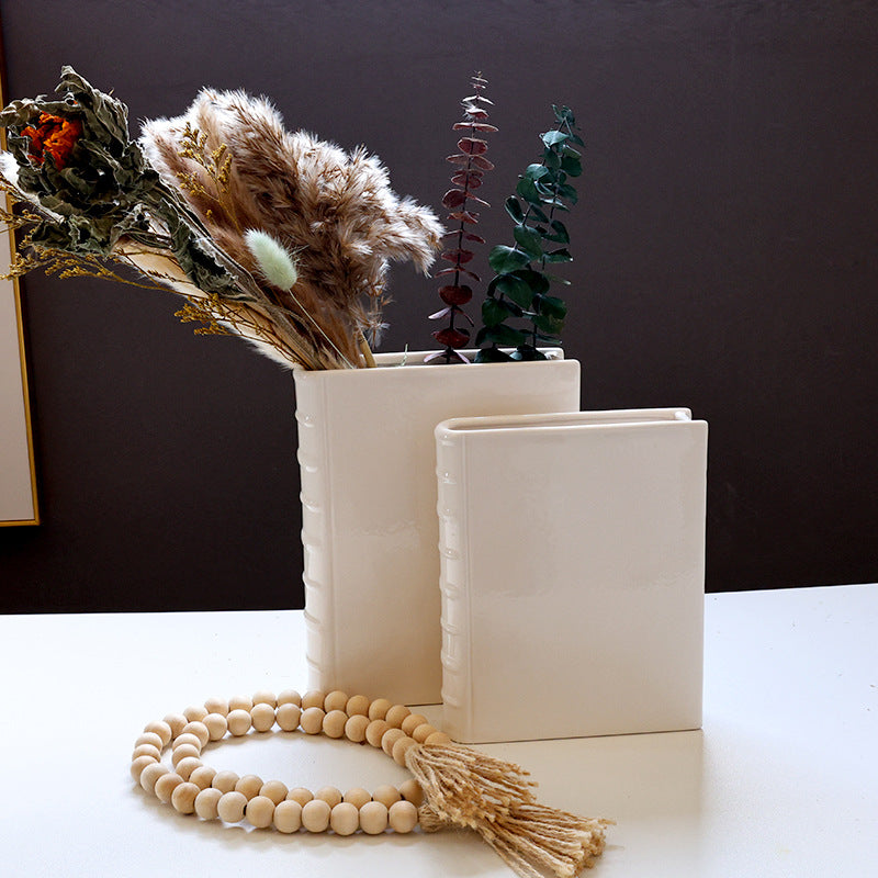 Book Vase - Ceramic, Cute & for Home Decor, with Flower & Shelf Options - Julia M LifeStyles