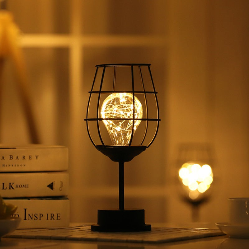 LED Iron Night Light - Red Wine Cup & Bottle Design Julia M Home & Kitchen
