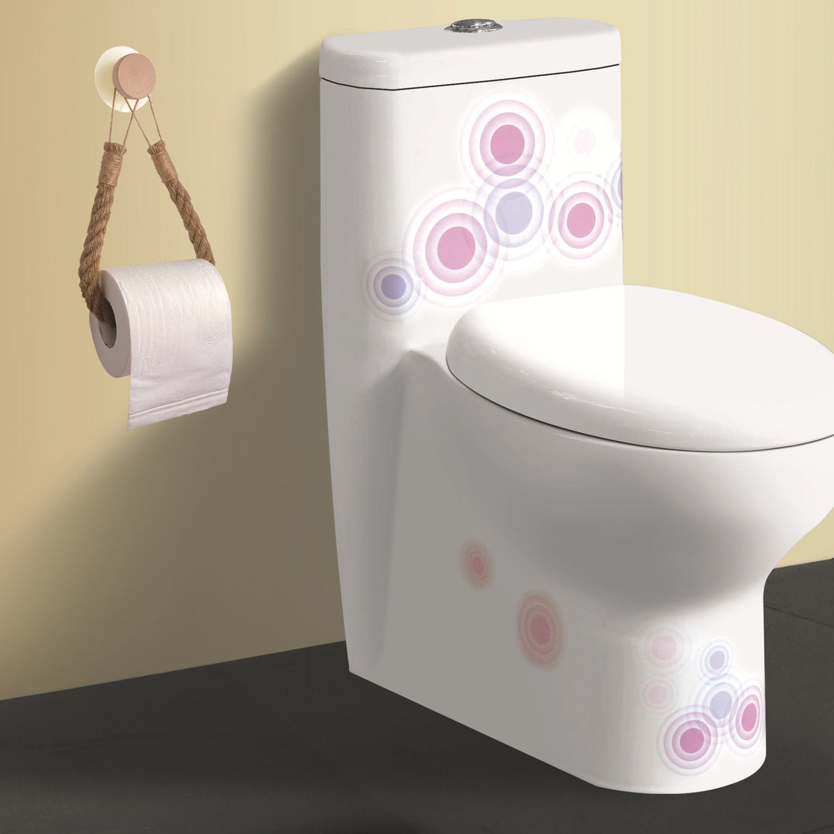 Wooden Hook Seamless Adhesive No Drilling Handmade Woven Hemp Rope Towel Rack Tissue Holder Bathroom Toilet eprolo