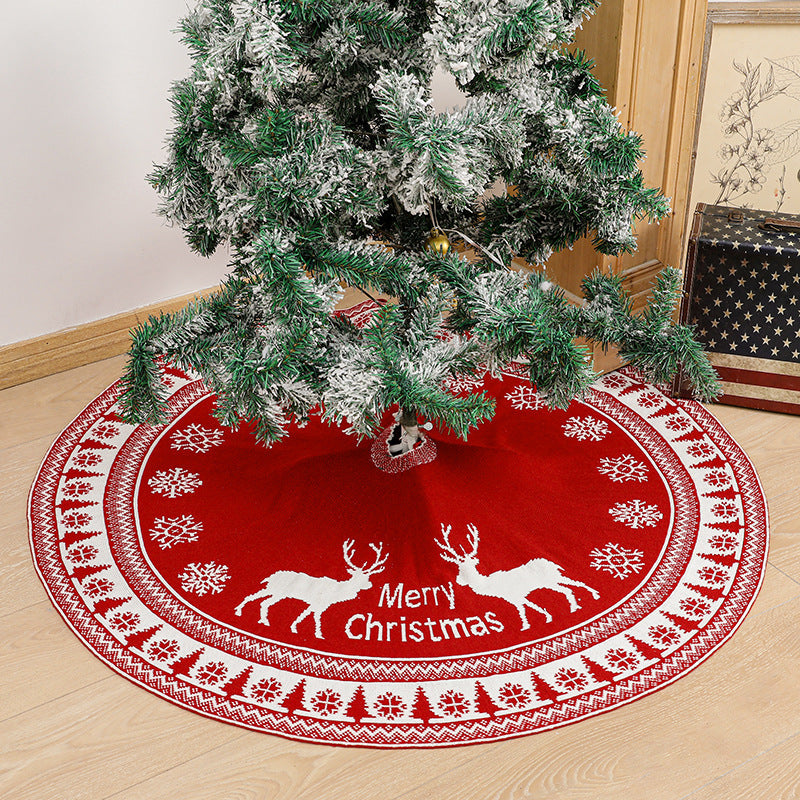 Christmas Tree Skirt Knitted Tree Skirt Apron Christmas Tree Skirt Knitted Elk Christmas Decoration Supplies Julia M Home & Kitchen