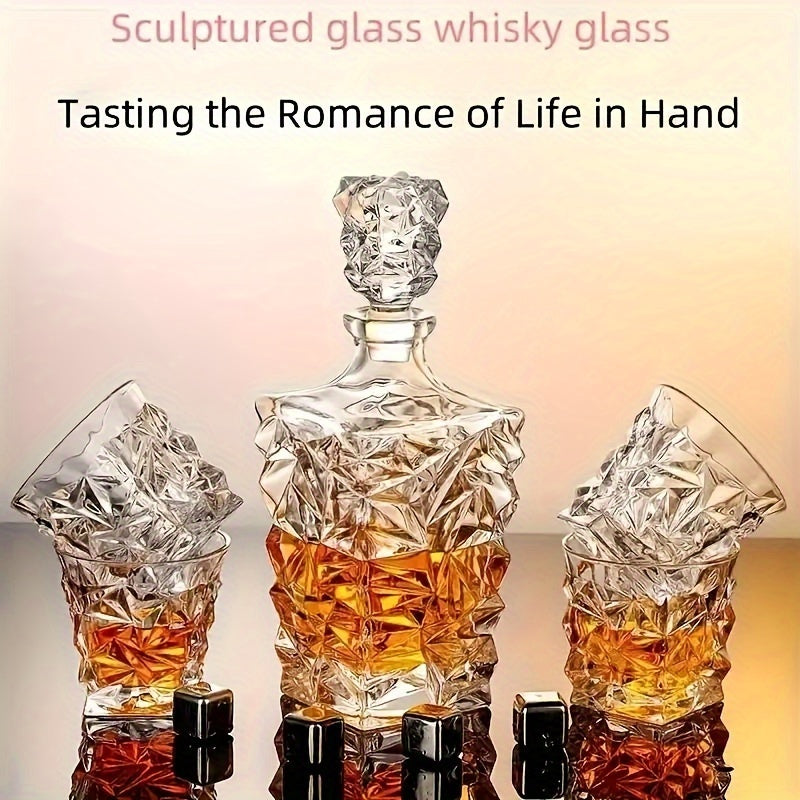 European Crystal Glassware Set of 4 - Whiskey & Cocktail Cups for Bar, Restaurant, and Home Use - Elegant Glass Drinking Glasses with Glass Outer Material - Julia M LifeStyles