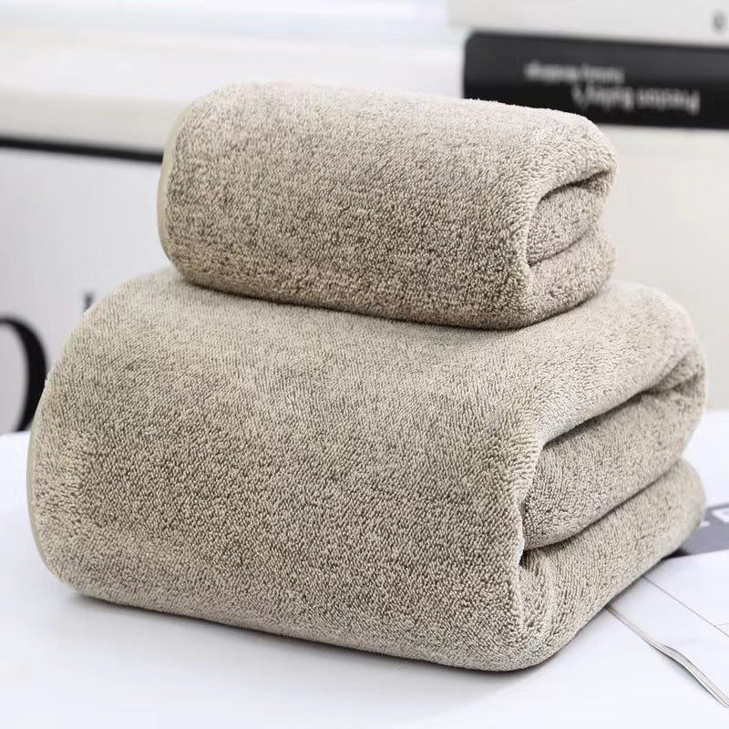 Wide Stripe Dark Stripe Coral Velvet Printing Towels Suit