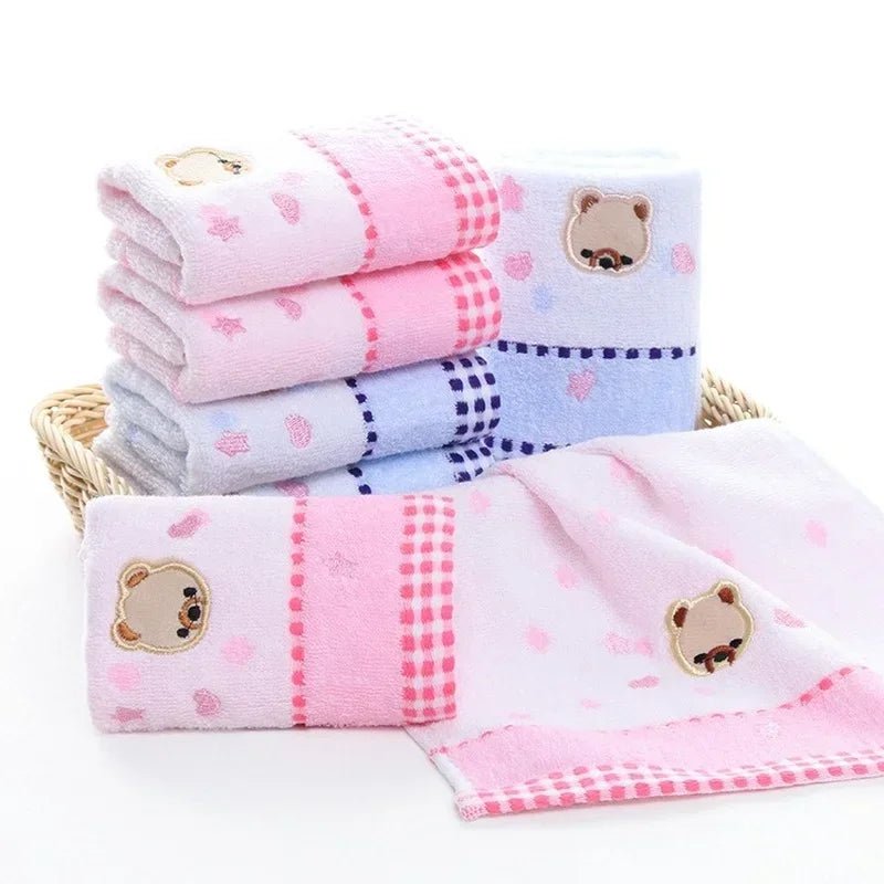 Cute Cartoon Bear Jacquard Cotton Face Towels - 2pcs Set - Julia M LifeStyles