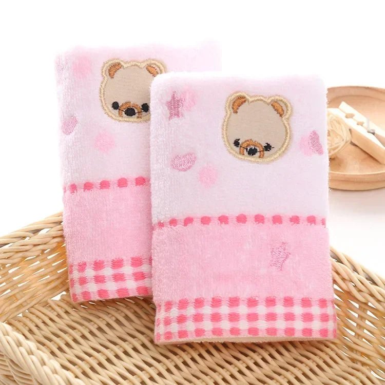 Cute Cartoon Bear Jacquard Cotton Face Towels - 2pcs Set - Julia M LifeStyles