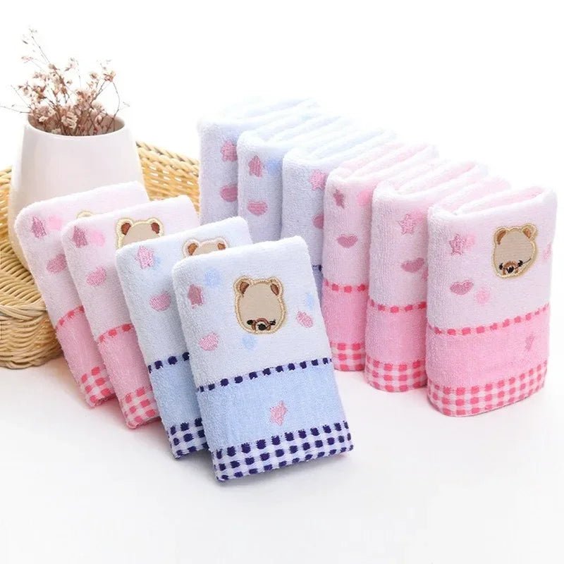 Cute Cartoon Bear Jacquard Cotton Face Towels - 2pcs Set - Julia M LifeStyles