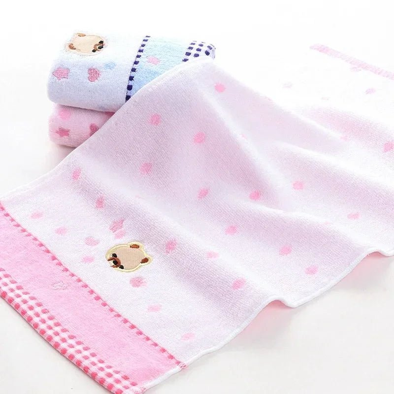 Cute Cartoon Bear Jacquard Cotton Face Towels - 2pcs Set - Julia M LifeStyles