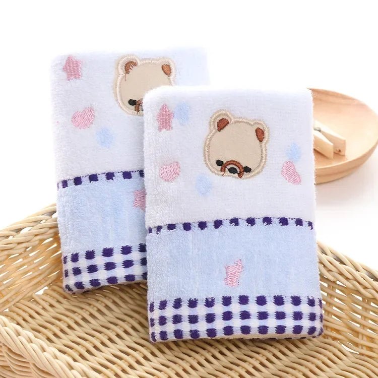 Cute Cartoon Bear Jacquard Cotton Face Towels - 2pcs Set - Julia M LifeStyles