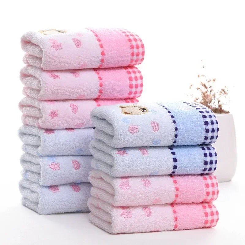 Cute Cartoon Bear Jacquard Cotton Face Towels - 2pcs Set - Julia M LifeStyles