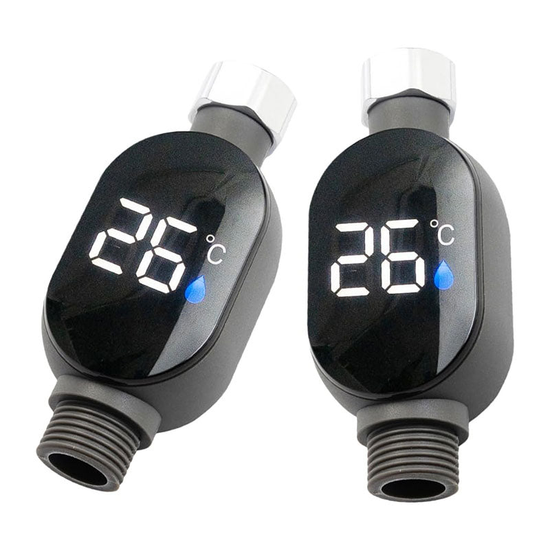 Black LED bathroom shower thermometer (0℃~99℃): accurate temp measurement, smart counter. Julia M Home & Kitchen