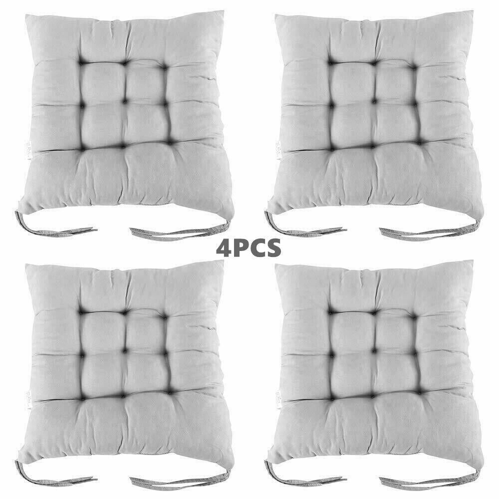 4-Pack Premium Plush Chair Cushions with Tie-Ons – Soft, Stylish Comfort
