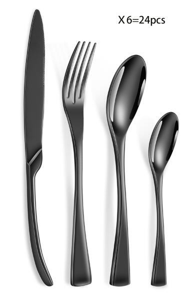 Luxury 24-Piece 304 Stainless Steel Cutlery Set - Dishwasher Safe Silverware Julia M Home & Kitchen