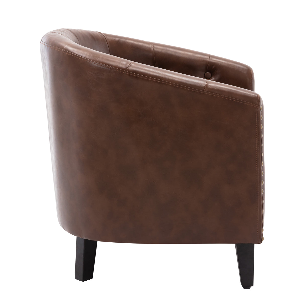 PU Leather Tufted Barrel ChairTub Chair for Living Room Bedroom Club Chairs - Julia M LifeStyles