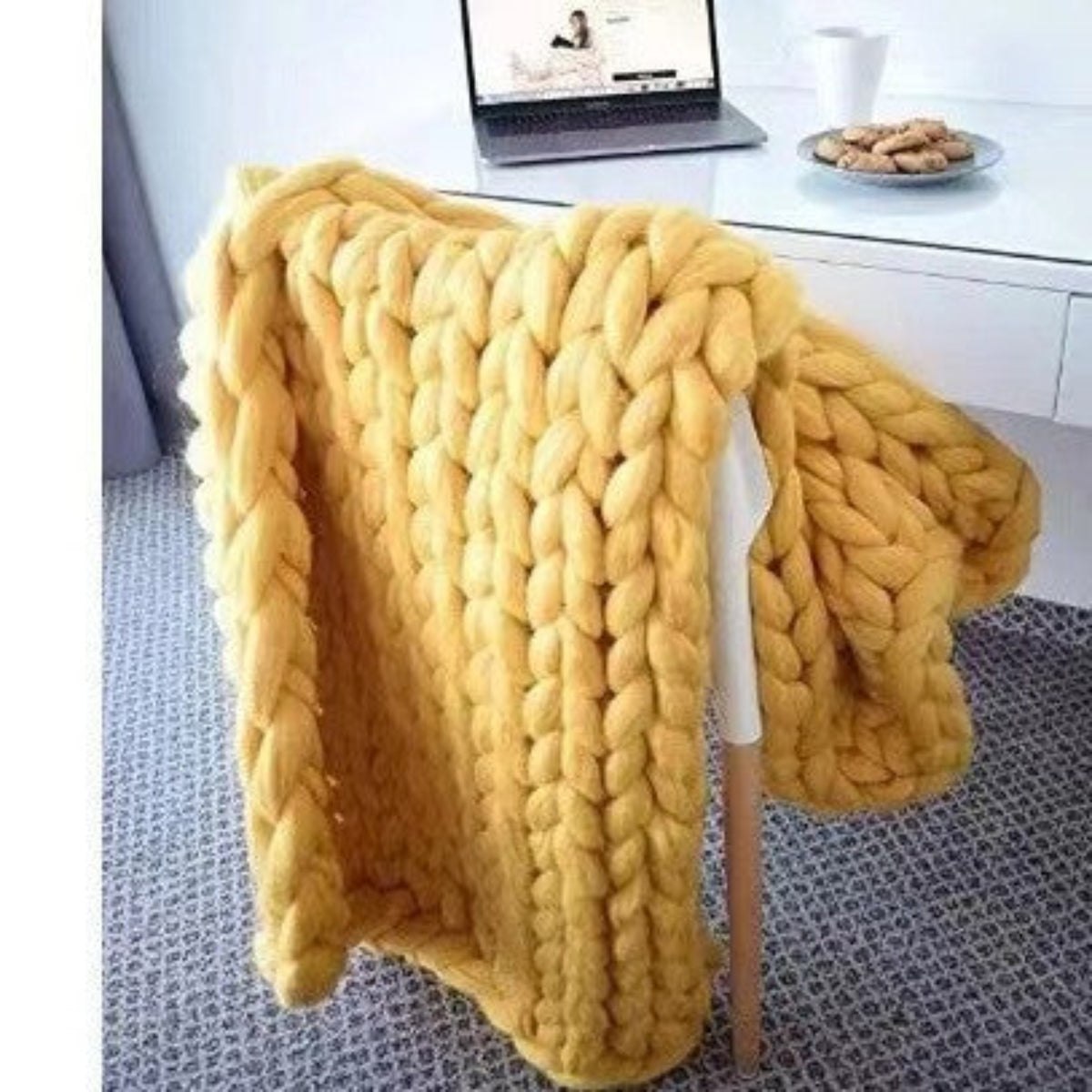 Cloudweave Chunky Knit Throw Blanket, Oversized Cozy Texture