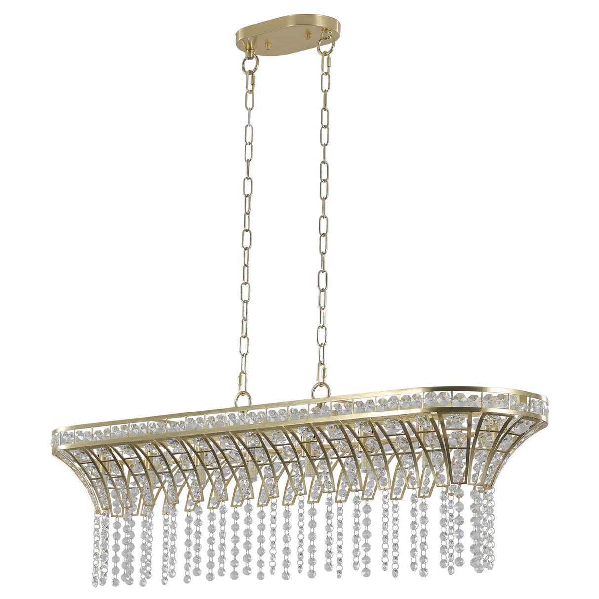 Modern Champagne Gold Kitchen Island Light - Oval Crystal ceiling chandelier Julia M Home & Kitchen