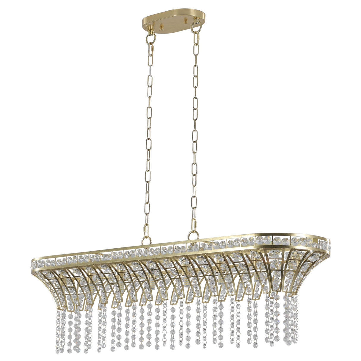 Modern Champagne Gold Kitchen Island Light - Oval Crystal ceiling chandelier Julia M Home & Kitchen