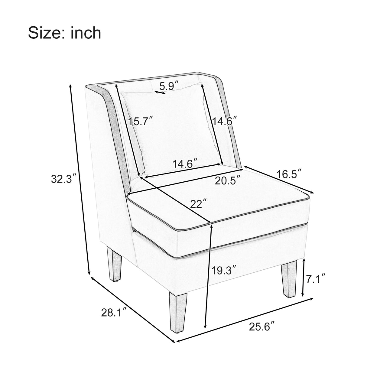 Velvet Upholstered Accent Chair with Cream Piping, Tan and Cream - Julia M LifeStyles