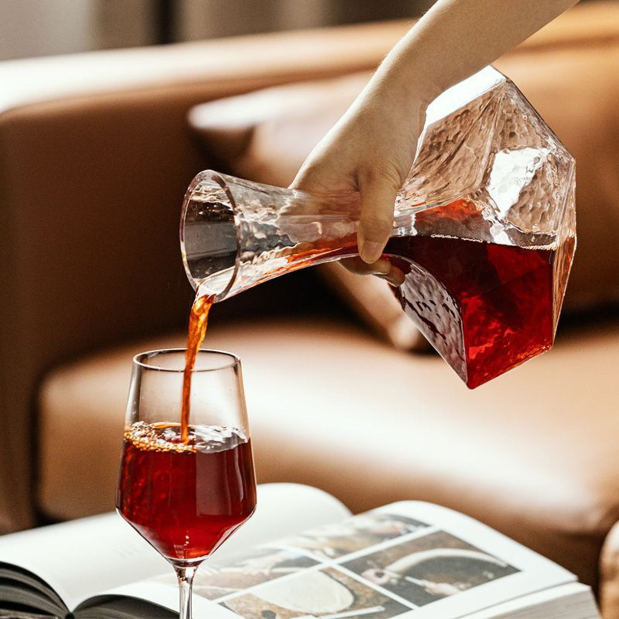 Cube Wine Decanter | Geometric Glass Decanter