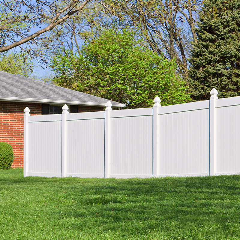 Privacy Fence Panels 6ft.H x 6ft.W WHITE Vinyl Full set of 2 Pcs - Julia M LifeStyles