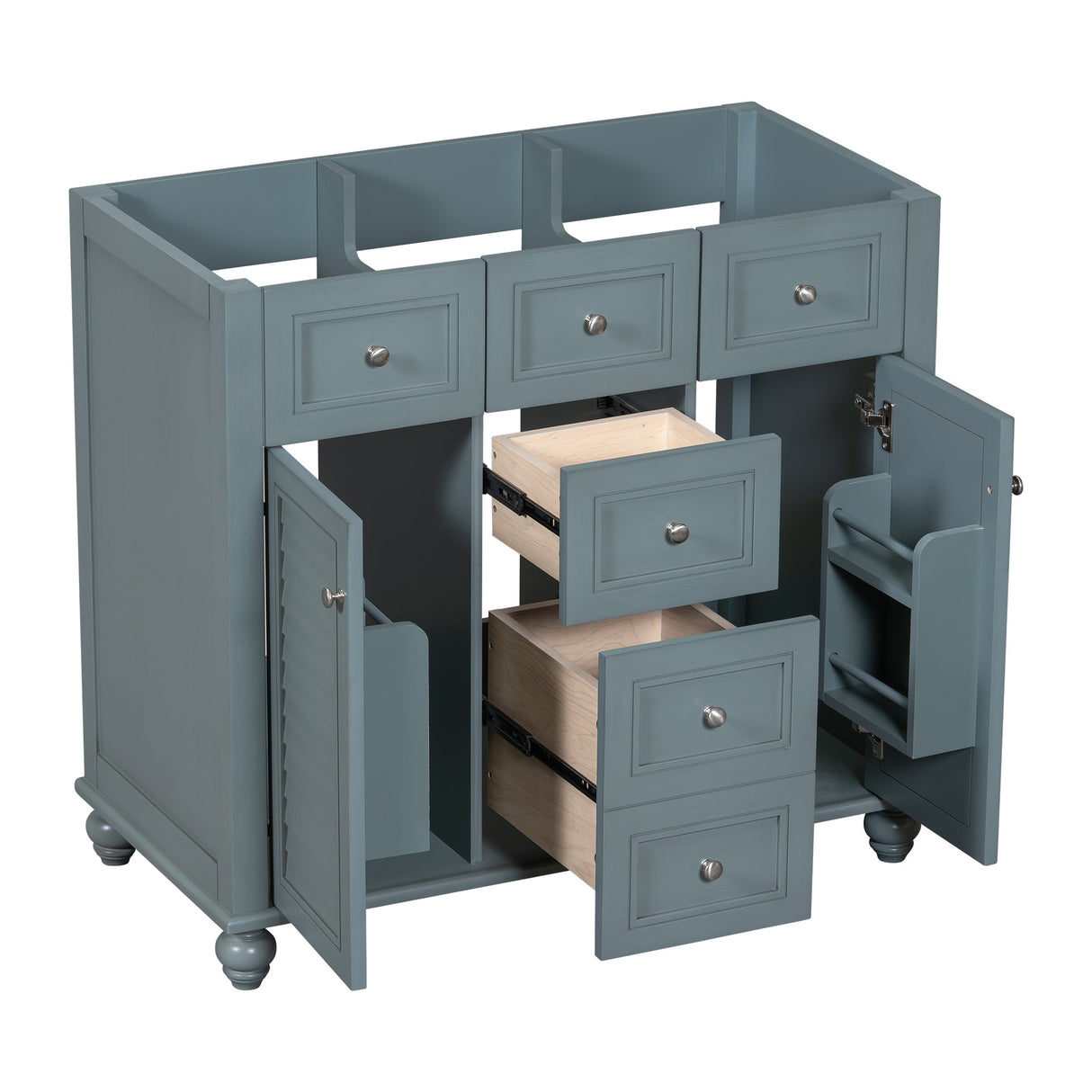 36 "No sink, with 2 drawers and soft closing door, independent makeup rack, bathroom cabinet, blue (excluding sink) Julia M Home & Kitchen