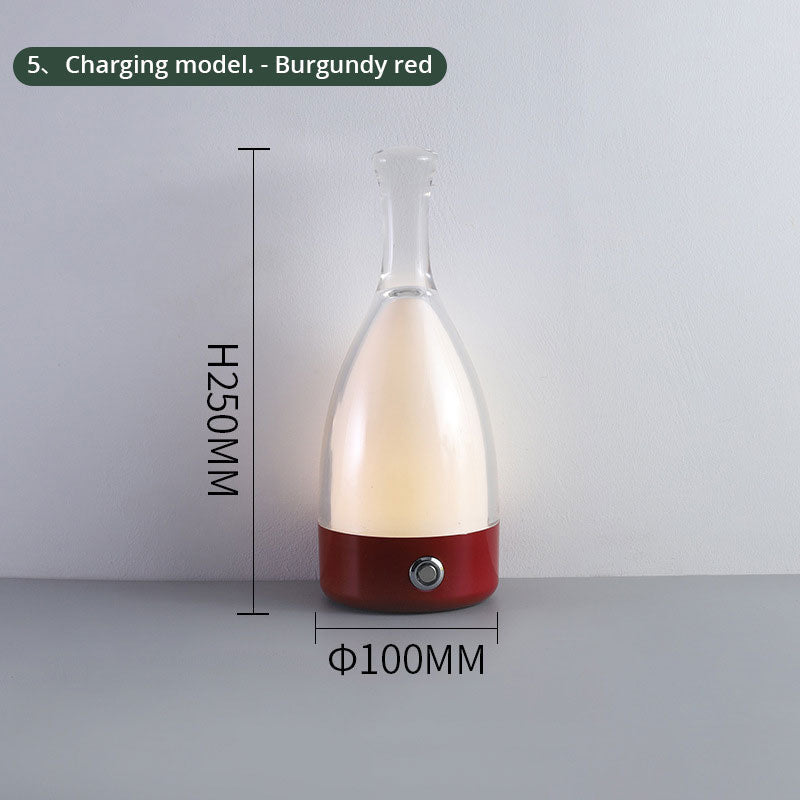 Wine Bottle Table Lamp INS Wind Light Luxury Creative Bedroom Bedside Lamp Net Red Clear Bar Decoration Charging Table Lamp Julia M Home & Kitchen
