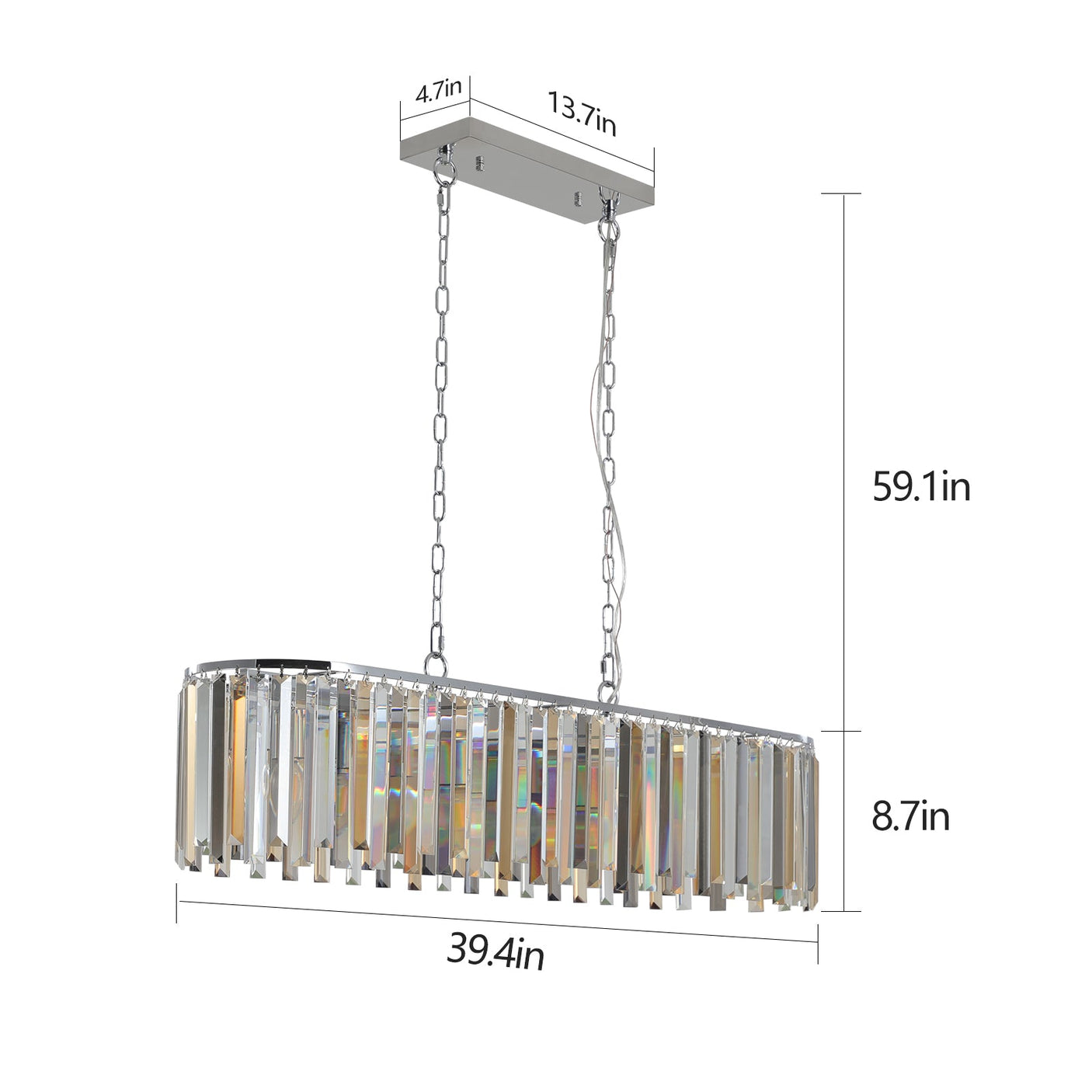 Modern Oval Crystal ceiling chandelier Luxury Home Decor Light Fixture Julia M Home & Kitchen