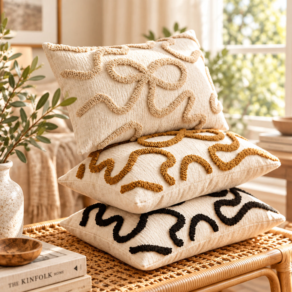 Celeste Bow Embroidered Pillow Cover