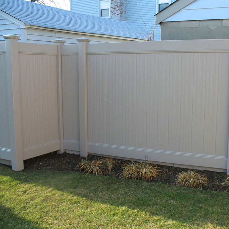 Privacy Fence Panels 6ft.H x 6ft.W WHITE Vinyl Full set of 2 Pcs - Julia M LifeStyles