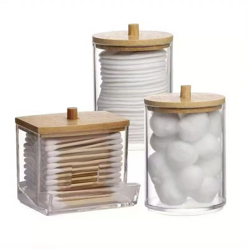 Luxury Cotton Pad & Floss Organizer Set with Elegant Stackable Lids