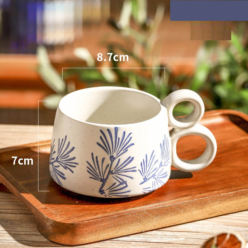 Hand-Painted Blue & White Ceramic Mug