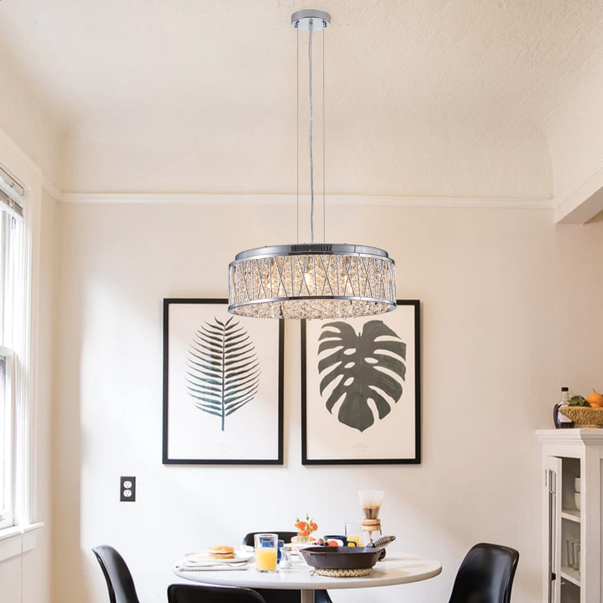 Modern Crystal Ceiling Light – Round Flush Mount Chandelier