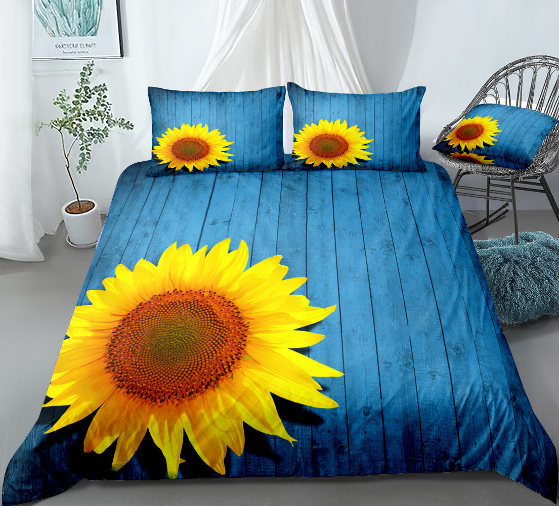 Flower home textile room bedroom bedding sunflower three or four pieces - Julia M LifeStyles