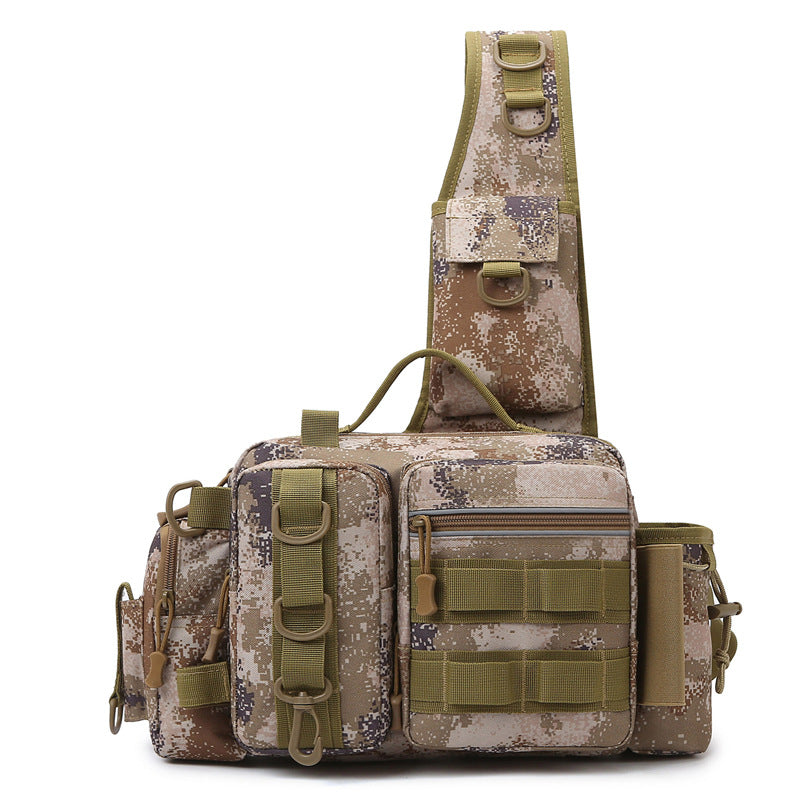 Men's Fishing Backpack: Equipped with bait box, equipment storage bag, pole holder, sling & shoulder bag design. eprolo