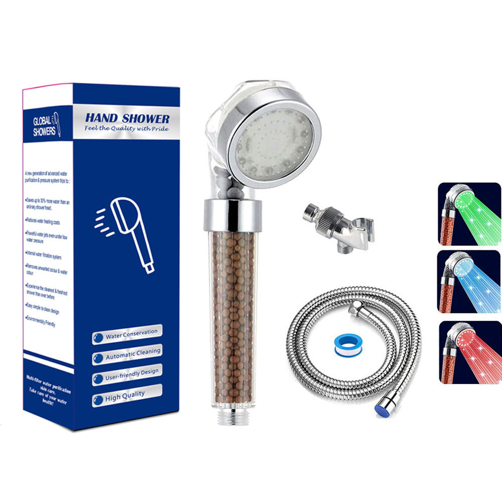 European Style LED Color Changing Shower Head with Temperature Control Julia M Home & Kitchen
