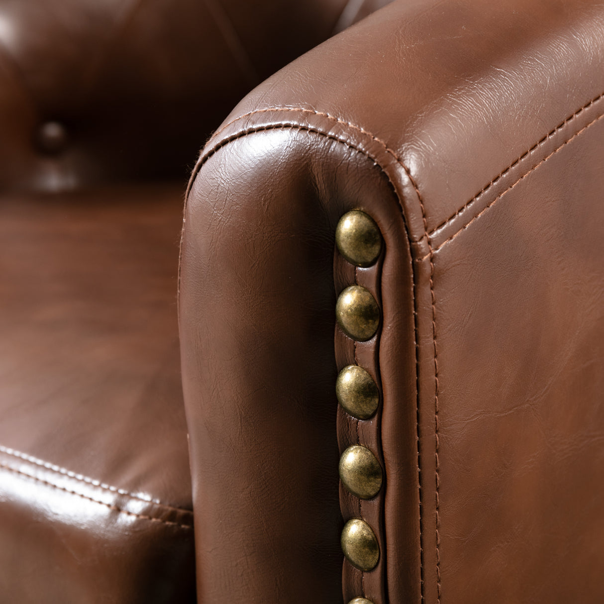 PU Leather Tufted Barrel ChairTub Chair for Living Room Bedroom Club Chairs - Julia M LifeStyles