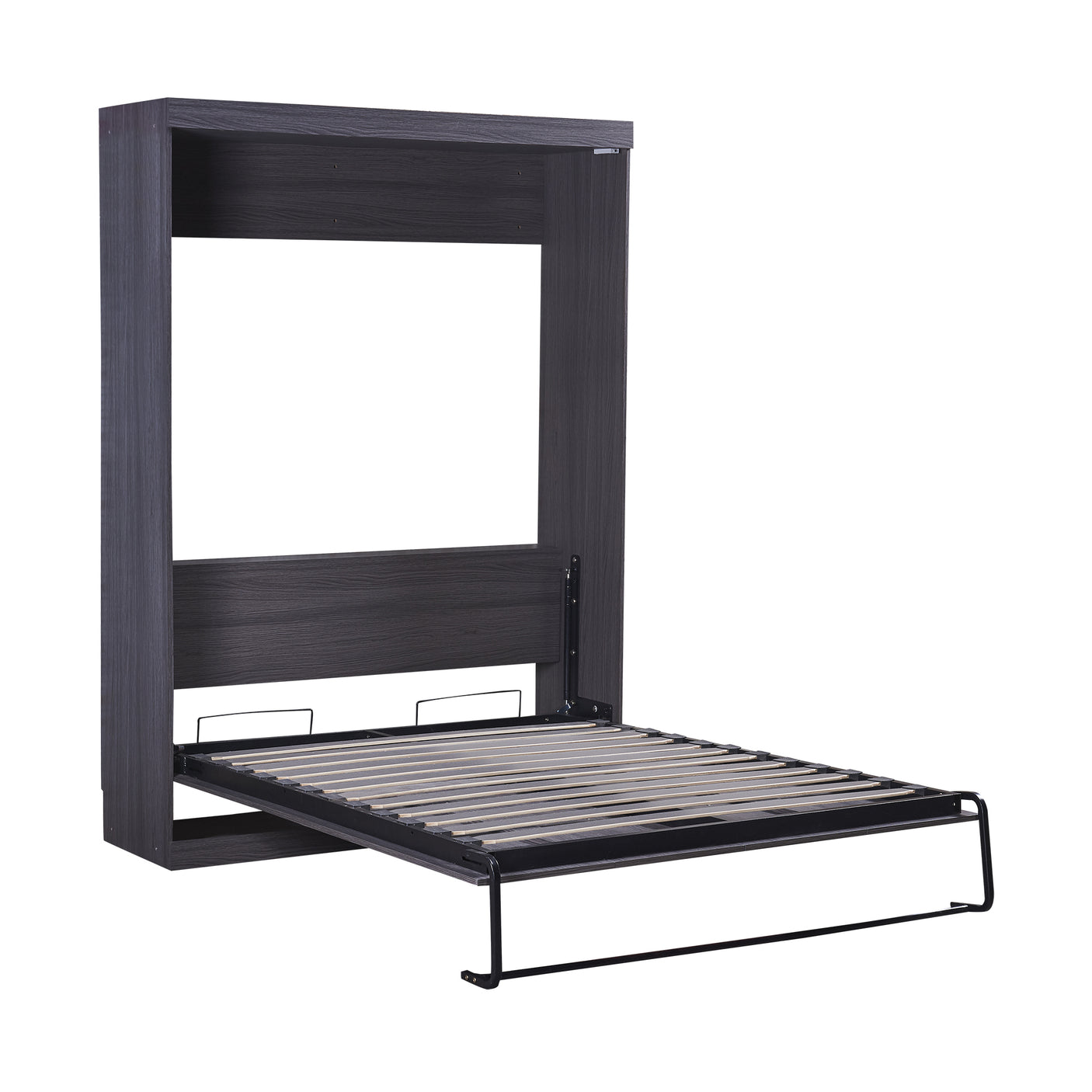 Full Size Murphy Bed with Wardrobe and Drawers, Storage Bed, can be Folded into a Cabinet, Gray - Julia M LifeStyles